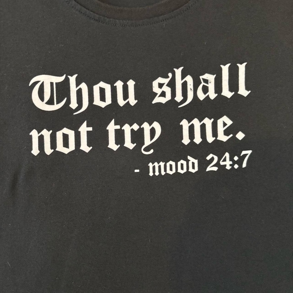 Thou Shall Not Try Me Olde English Graphic Tee Shirt Funny Graphic S/M/L - Picture 7 of 8